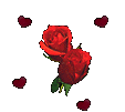Gif animé coeur et roses rouges